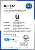 Certificate DIN EN ISO 50001:2018